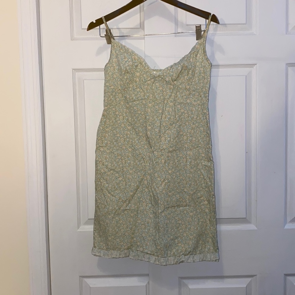 Green Floral Mini Dress